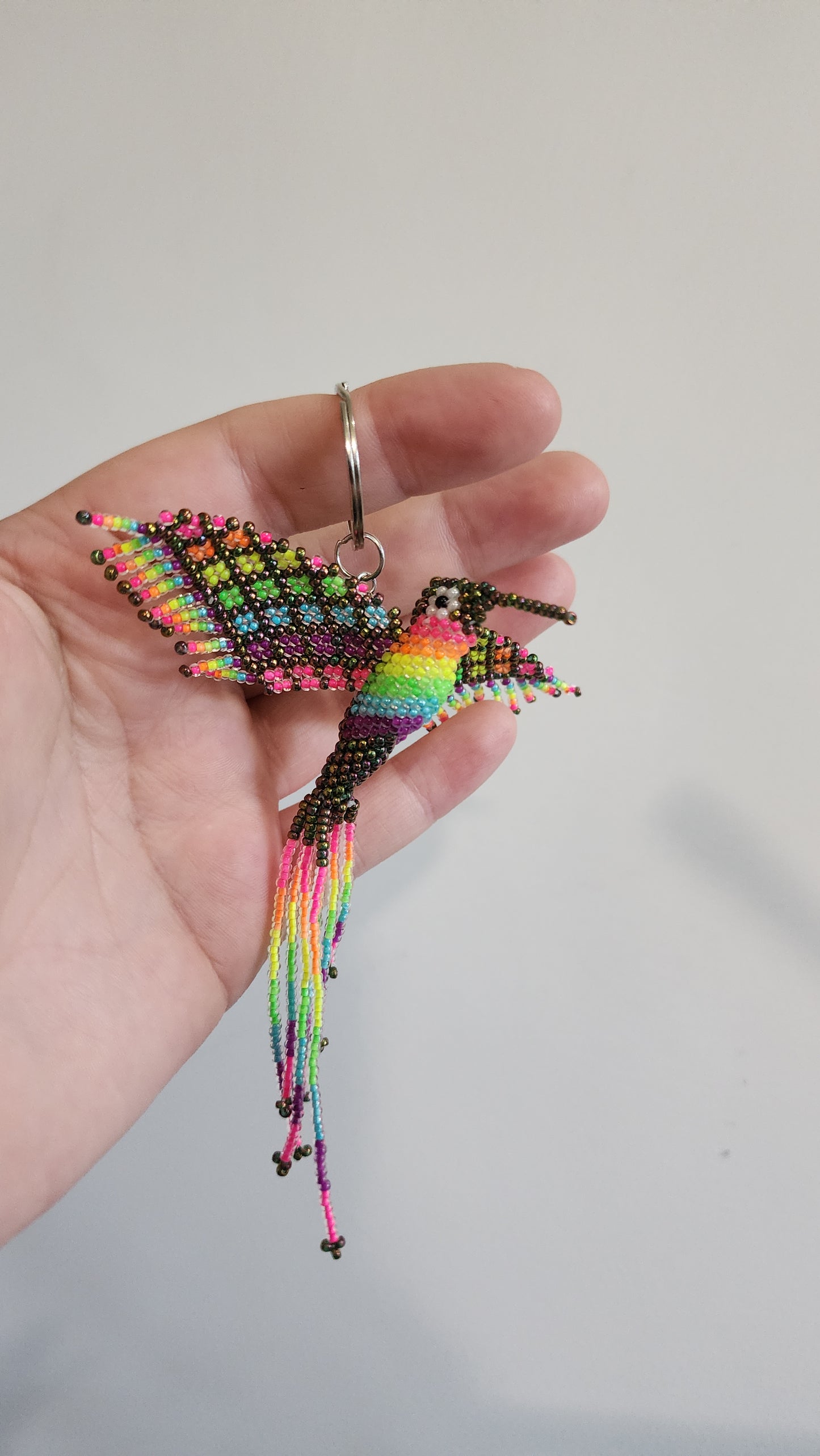 Custom Beaded Hummingbird Keychain (Made-to-Order)