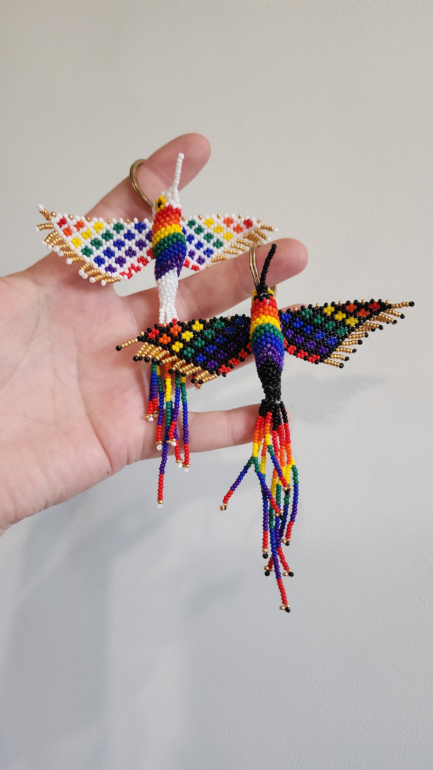 Custom Beaded Hummingbird Keychain (Made-to-Order)