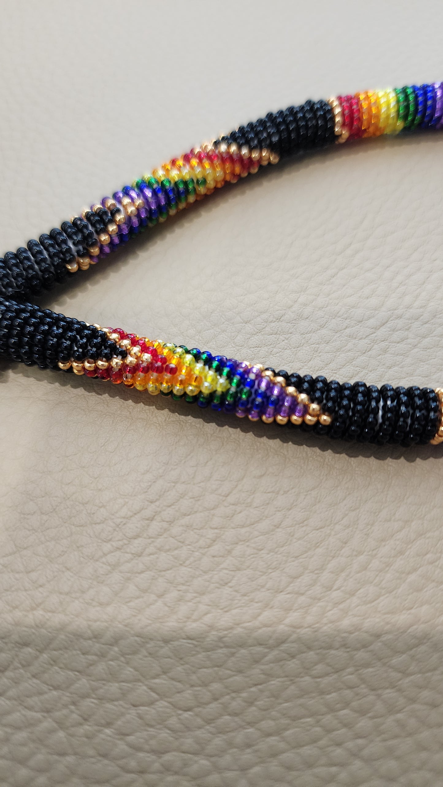 Beaded Wristlet (Rainbow/Black)