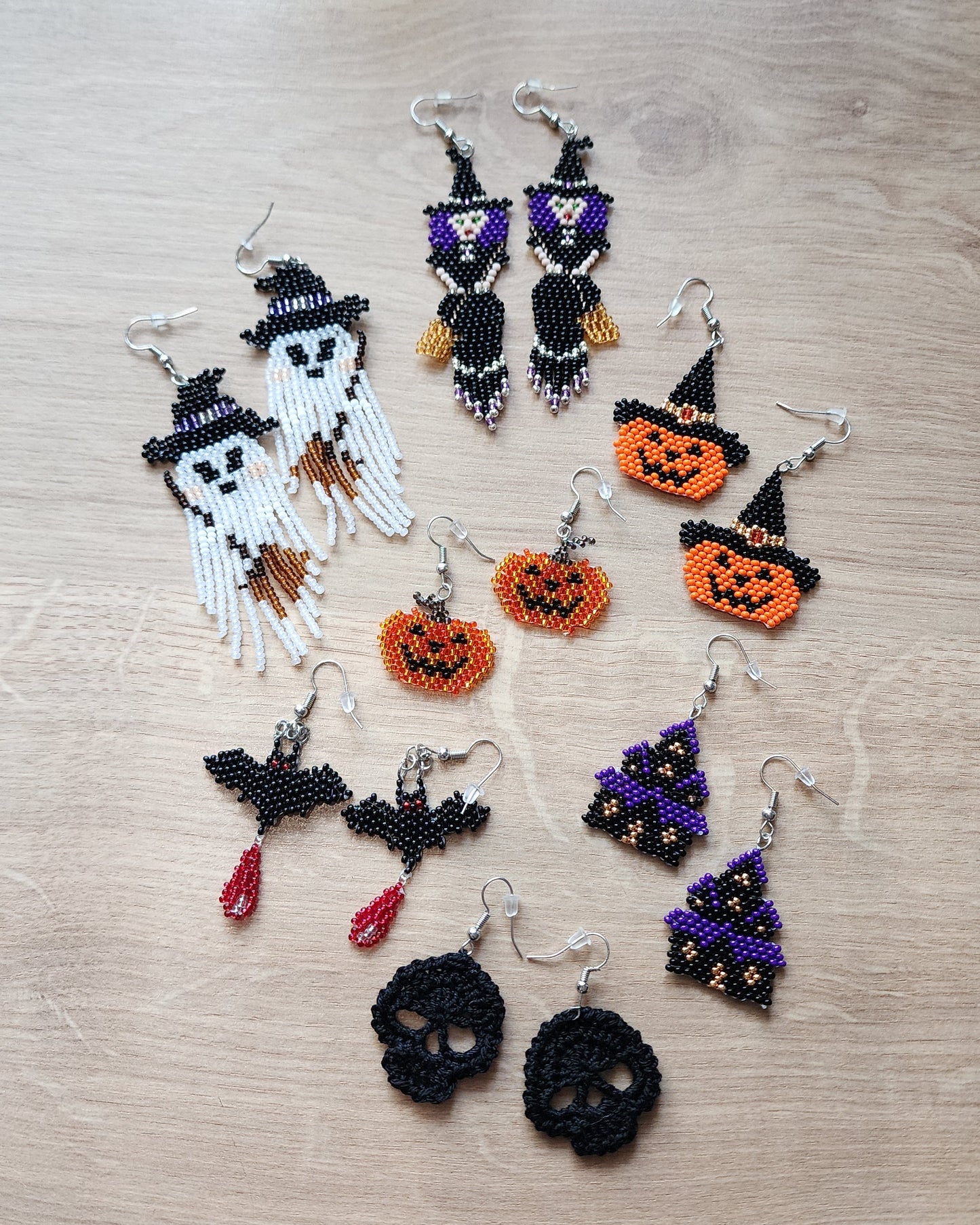 Crochet Skull Earrings
