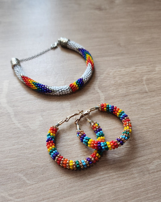 Rainbow Hoop Earrings