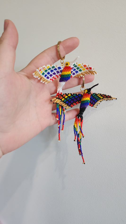 Custom Beaded Hummingbird Keychain (Made-to-Order)