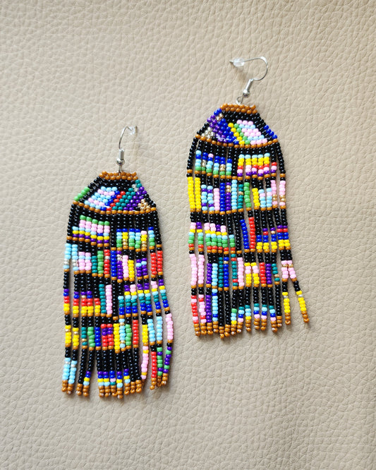 Long Bookshelf Dangle Earrings