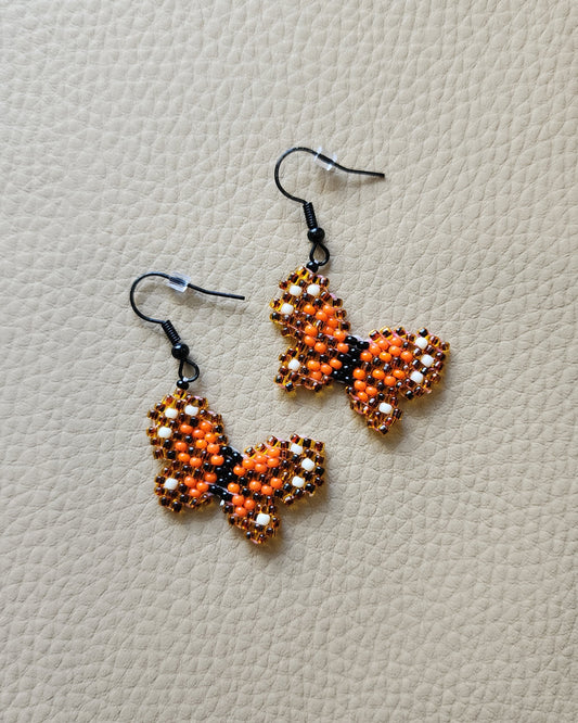 Butterfly Earrings (Orange/Brown)