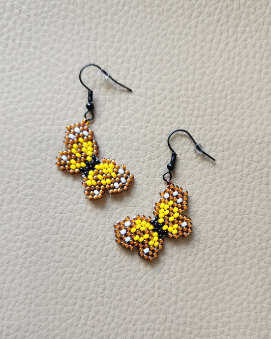 Butterfly Earrings (Yellow/Brown)