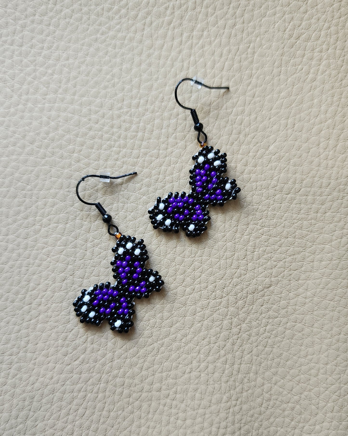 Butterfly Earrings (Purple/Black)