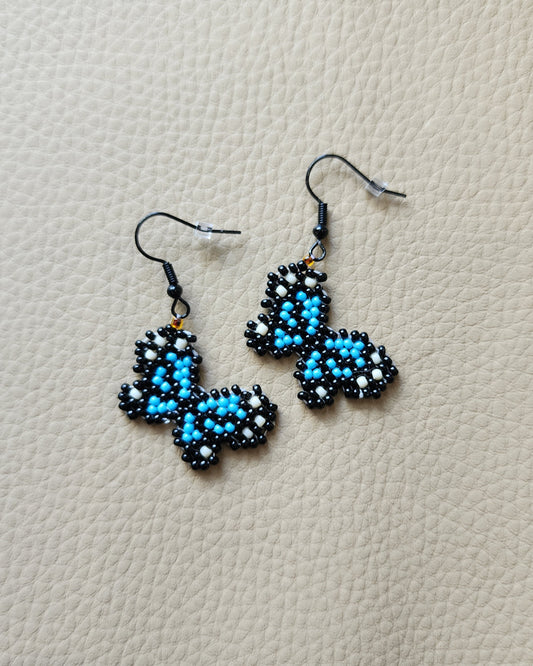 Butterfly Earrings (Blue/Black)
