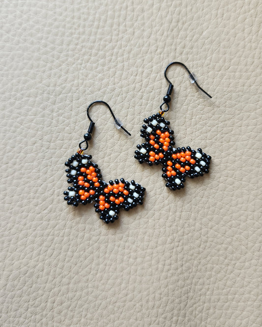 Butterfly Earrings (Orange/Black)