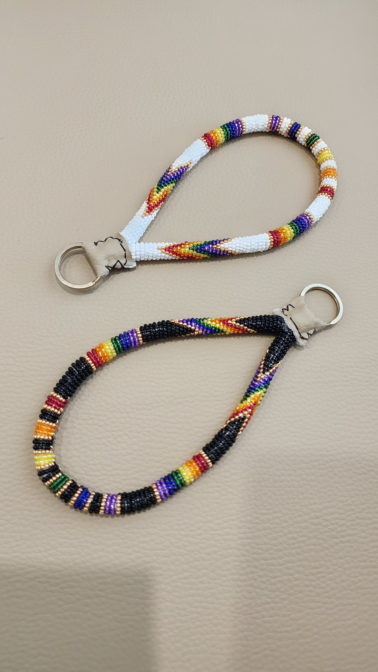 Beaded Wristlet (Rainbow/White)