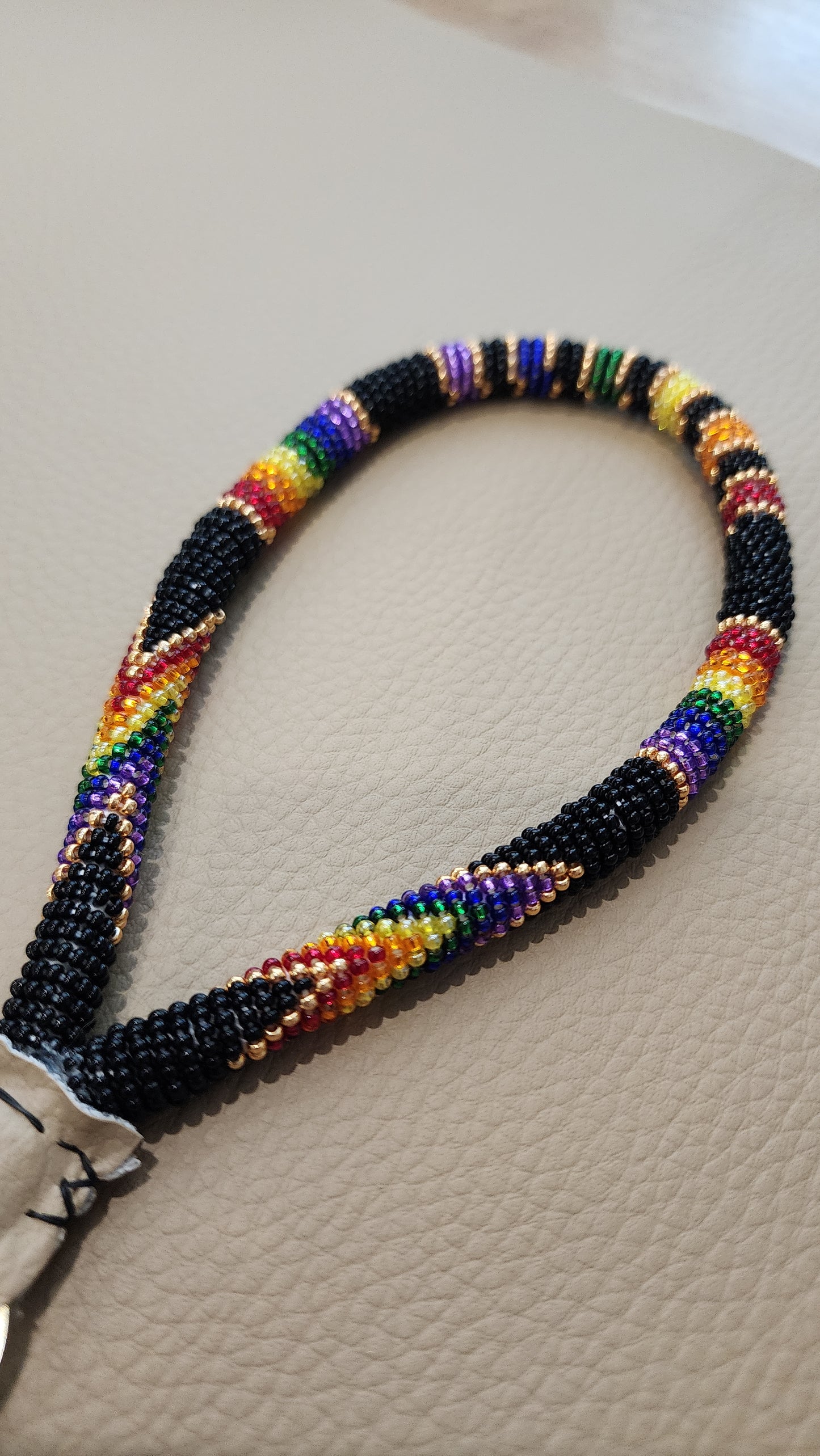 Beaded Wristlet (Rainbow/Black)