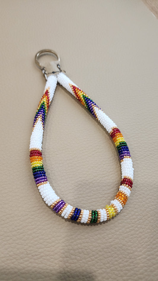 Beaded Wristlet (Rainbow/White)