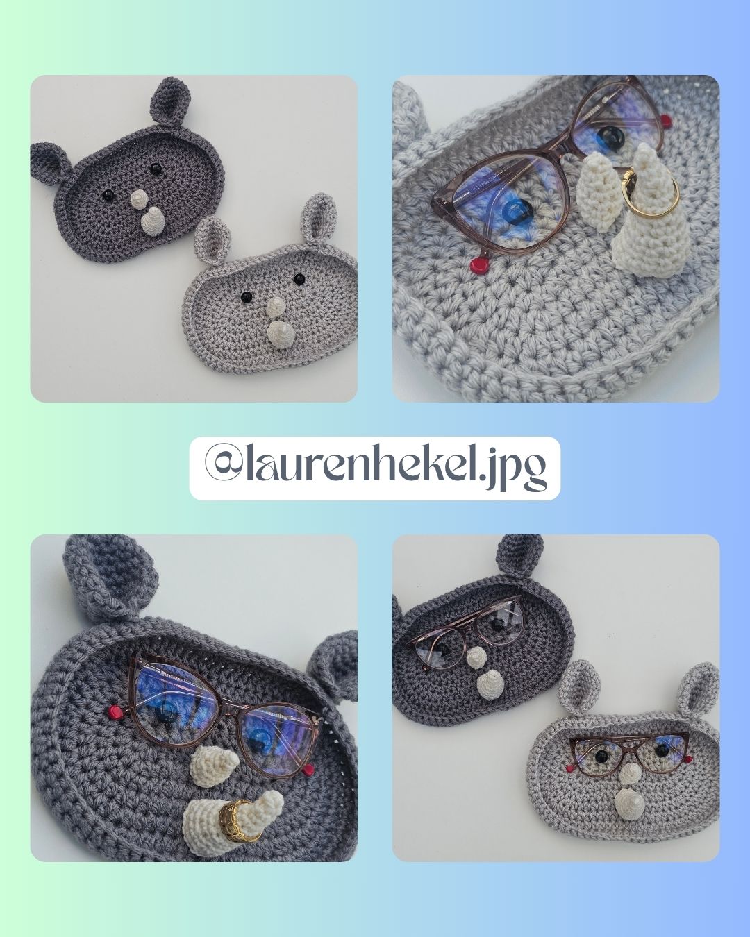 Rhino Glasses & Ring Tray Crochet Pattern