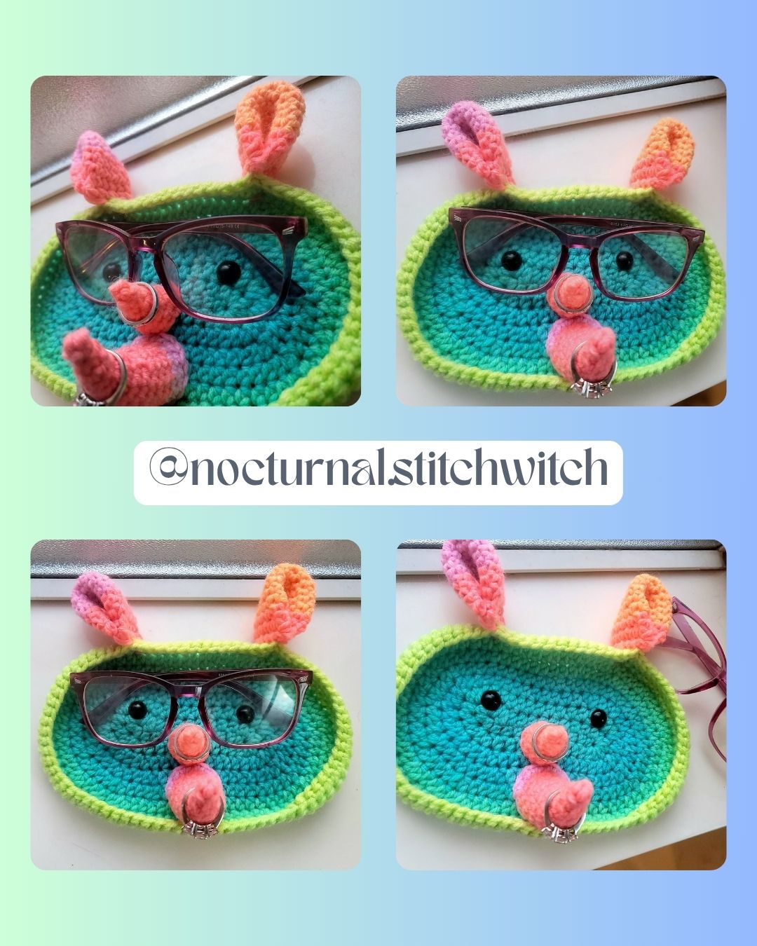 Rhino Glasses & Ring Tray Crochet Pattern