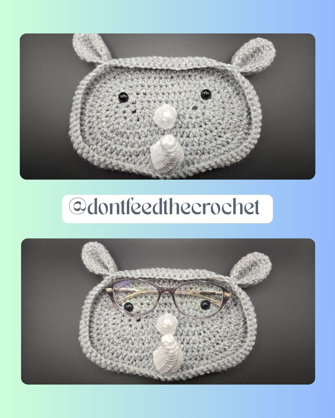 Rhino Glasses & Ring Tray Crochet Pattern