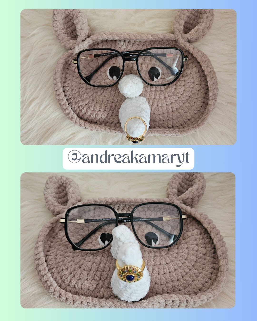Rhino Glasses & Ring Tray Crochet Pattern