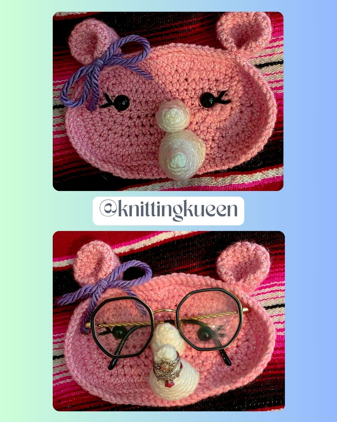 Rhino Glasses & Ring Tray Crochet Pattern