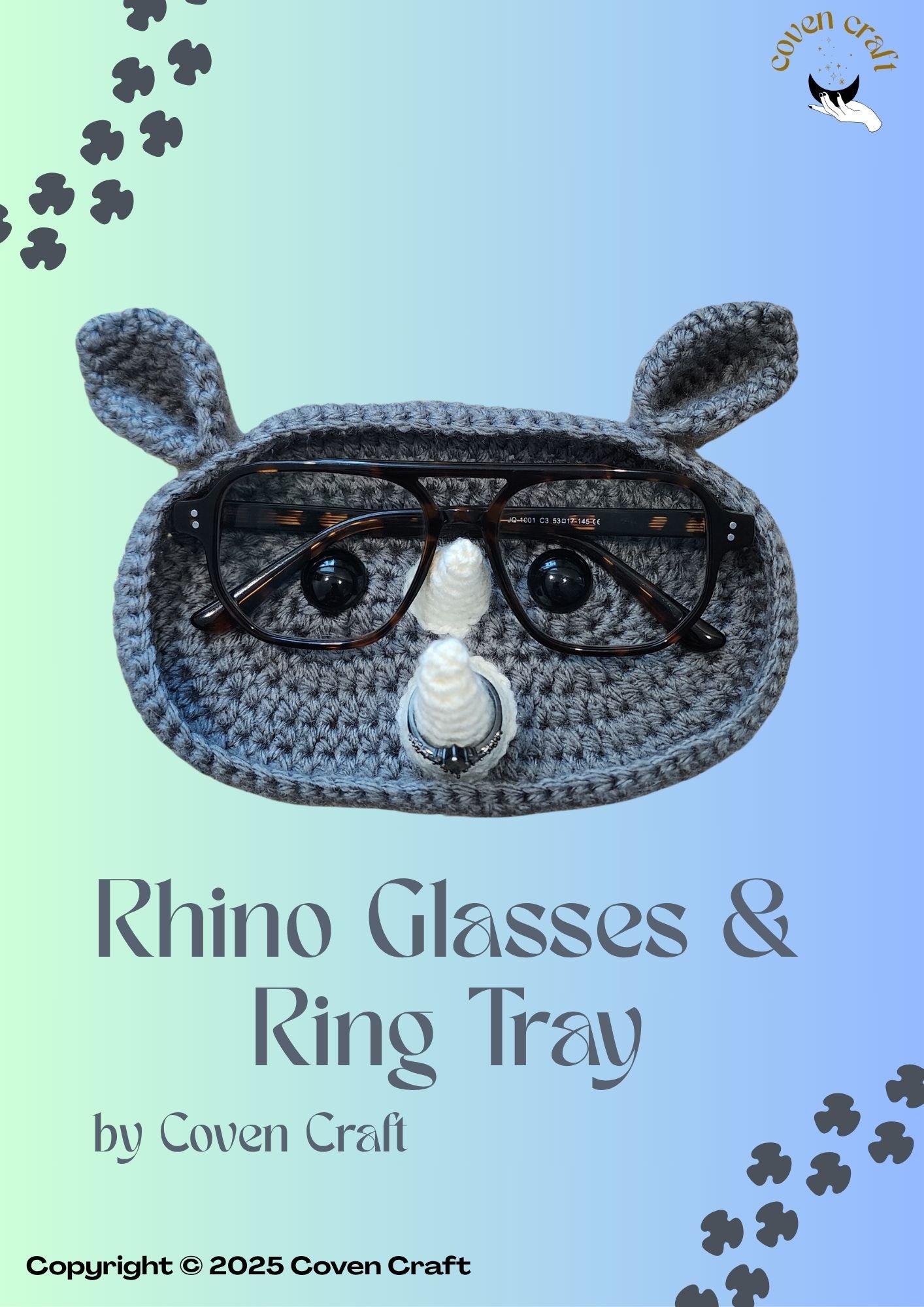 Rhino Glasses & Ring Tray Crochet Pattern